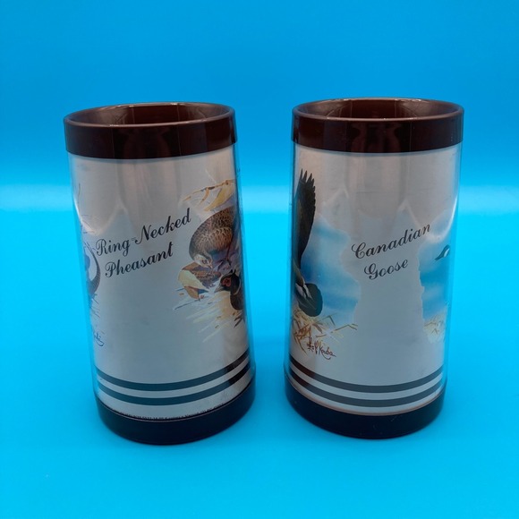 Vintage Thermo-Serv Les Kouba Wildlife Mugs - Set of 2 (Goose & Pheasant) - Picture 2 of 8